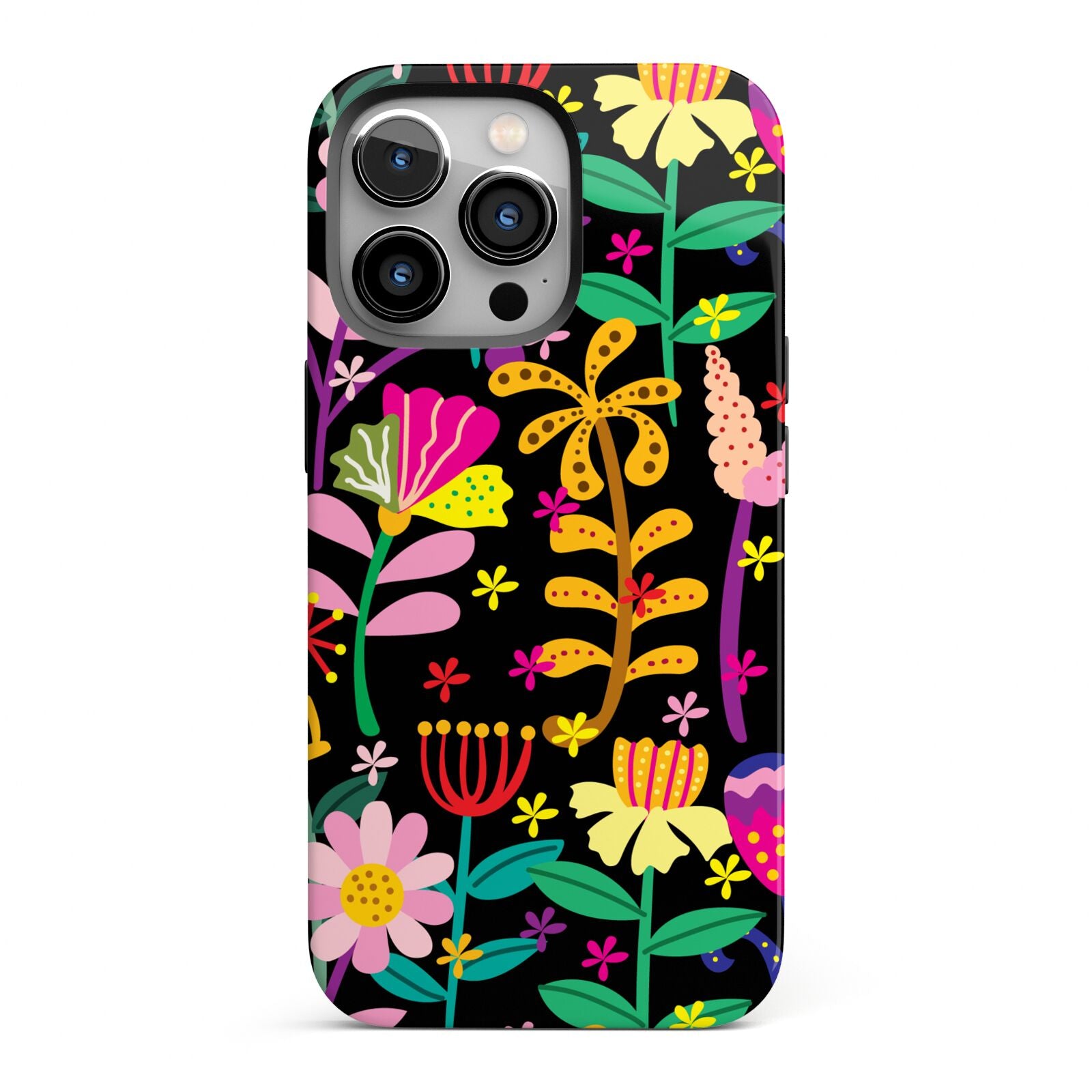 Colourful Flowery iPhone 13 Pro Full Wrap 3D Tough Case