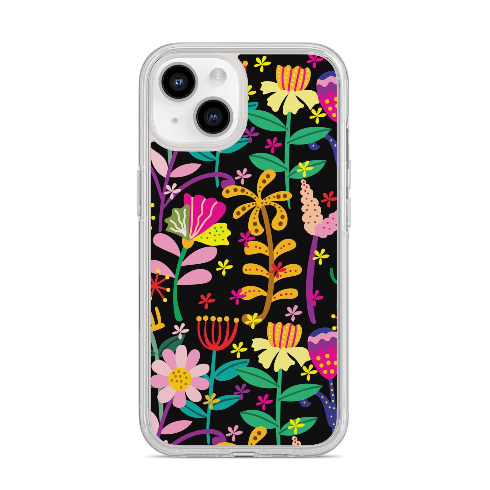 Colourful Flowery iPhone 14 Clear Tough Case Starlight