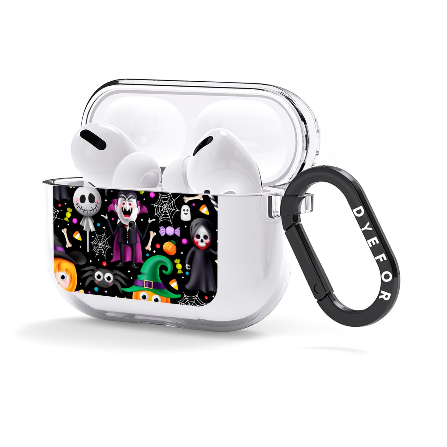 Colourful Halloween AirPods Clear Case 3rd Gen Side Image