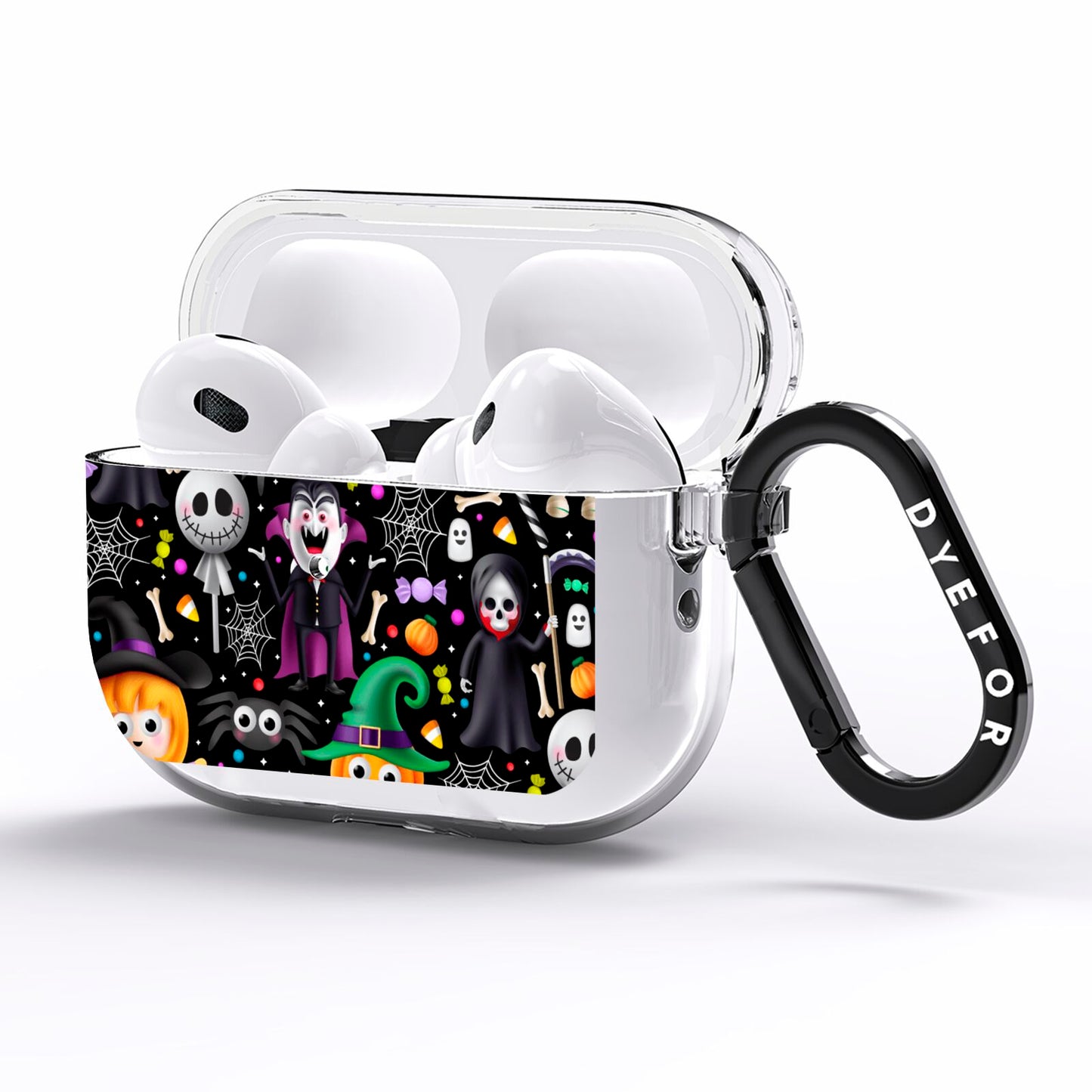 Colourful Halloween AirPods Pro Clear Case Side Image