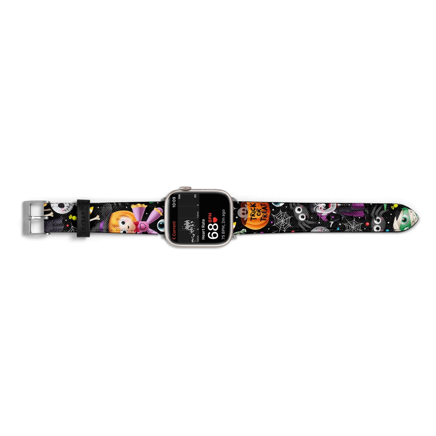 Colourful Halloween Apple Watch Strap Size 38mm Landscape Image Silver Hardware
