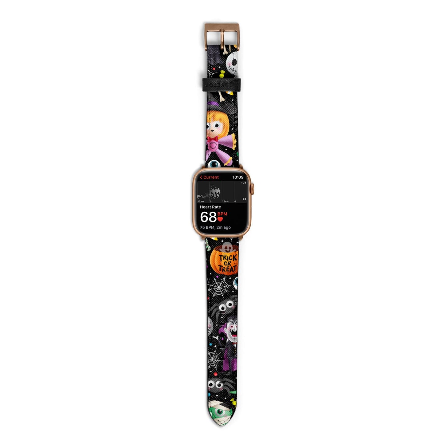 Colourful Halloween Apple Watch Strap Size 38mm with Gold Hardware