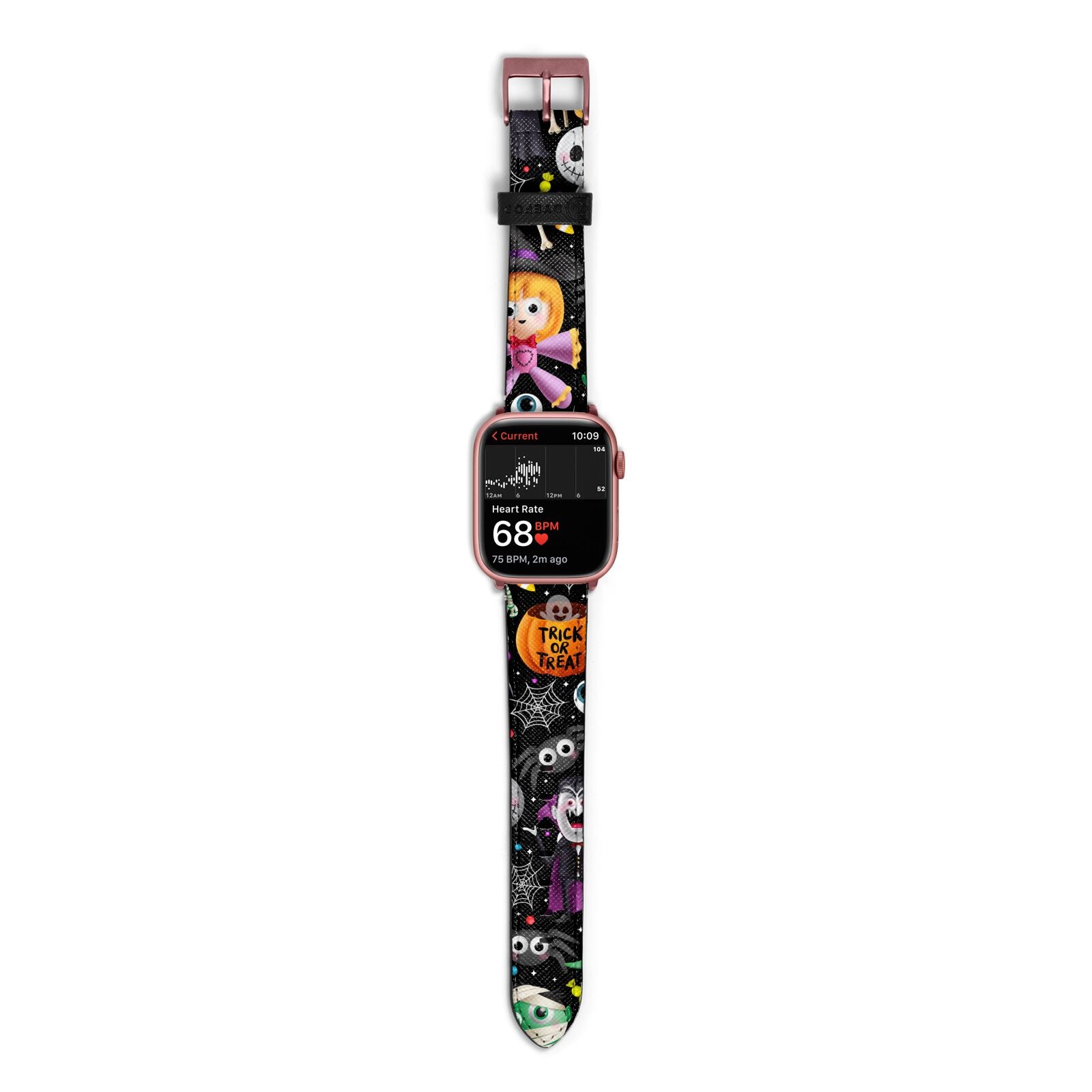 Colourful Halloween Apple Watch Strap Size 38mm with Rose Gold Hardware