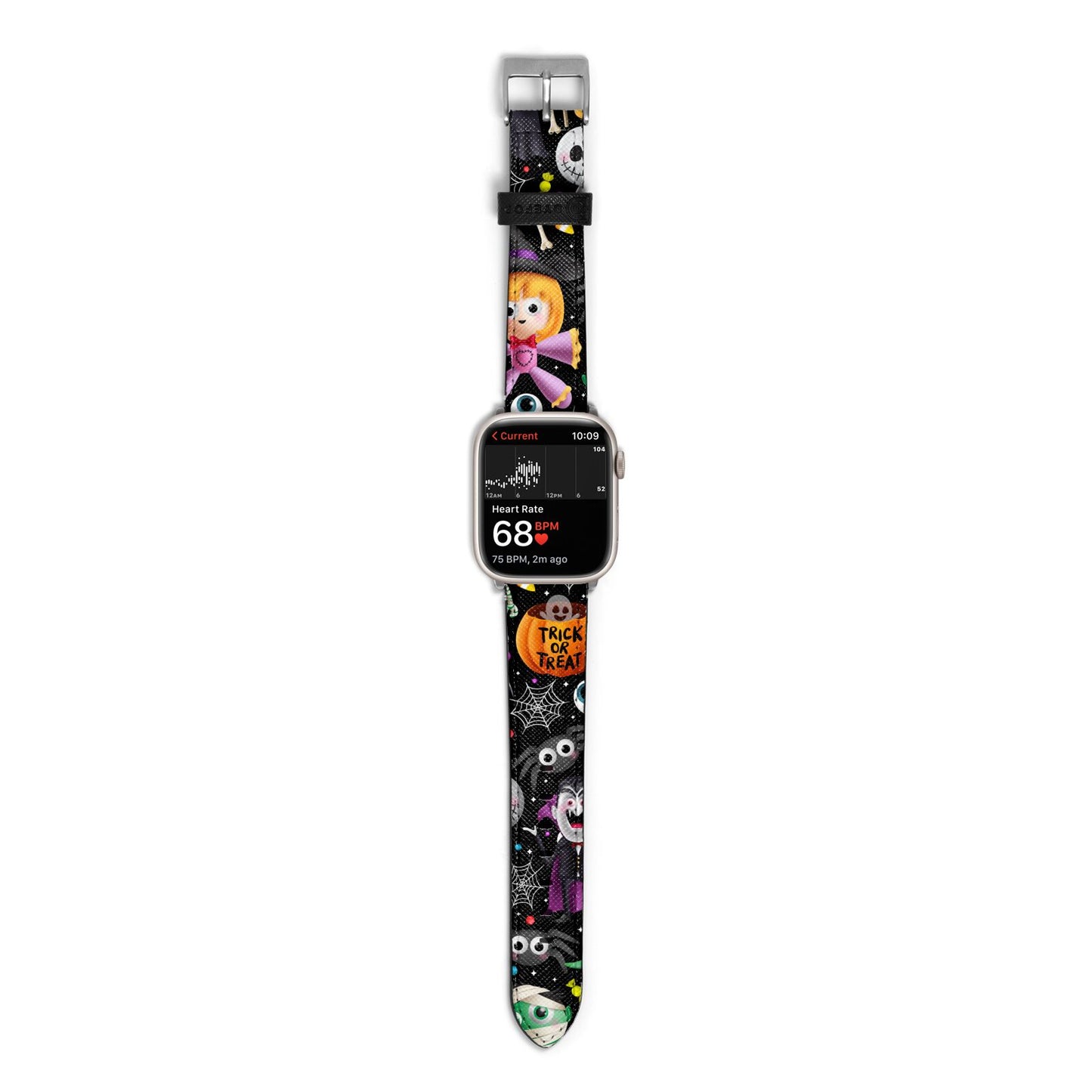 Colourful Halloween Apple Watch Strap Size 38mm with Silver Hardware