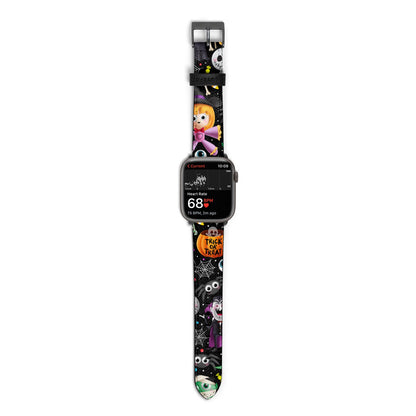 Colourful Halloween Apple Watch Strap Size 38mm with Space Grey Hardware