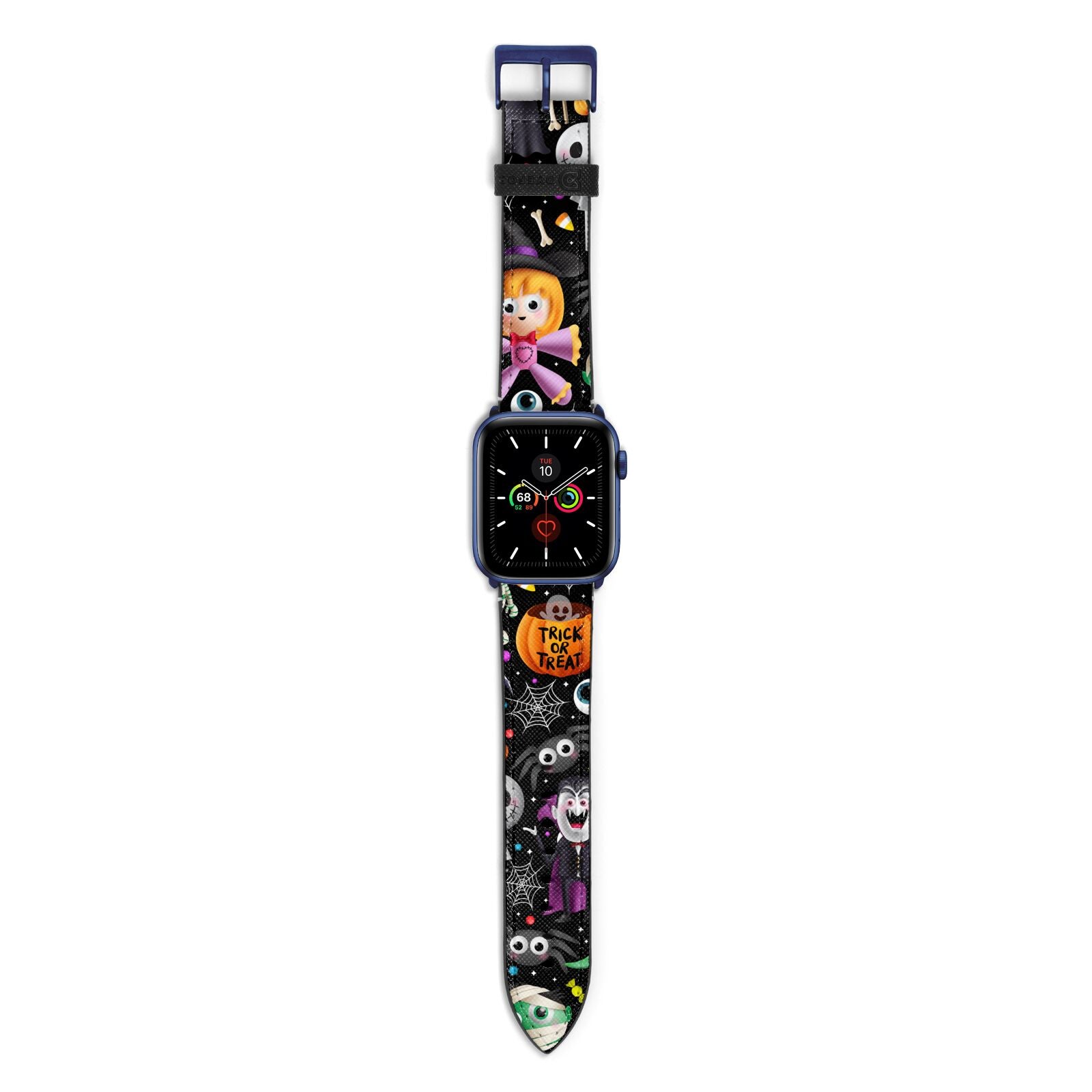 Colourful Halloween Apple Watch Strap with Blue Hardware