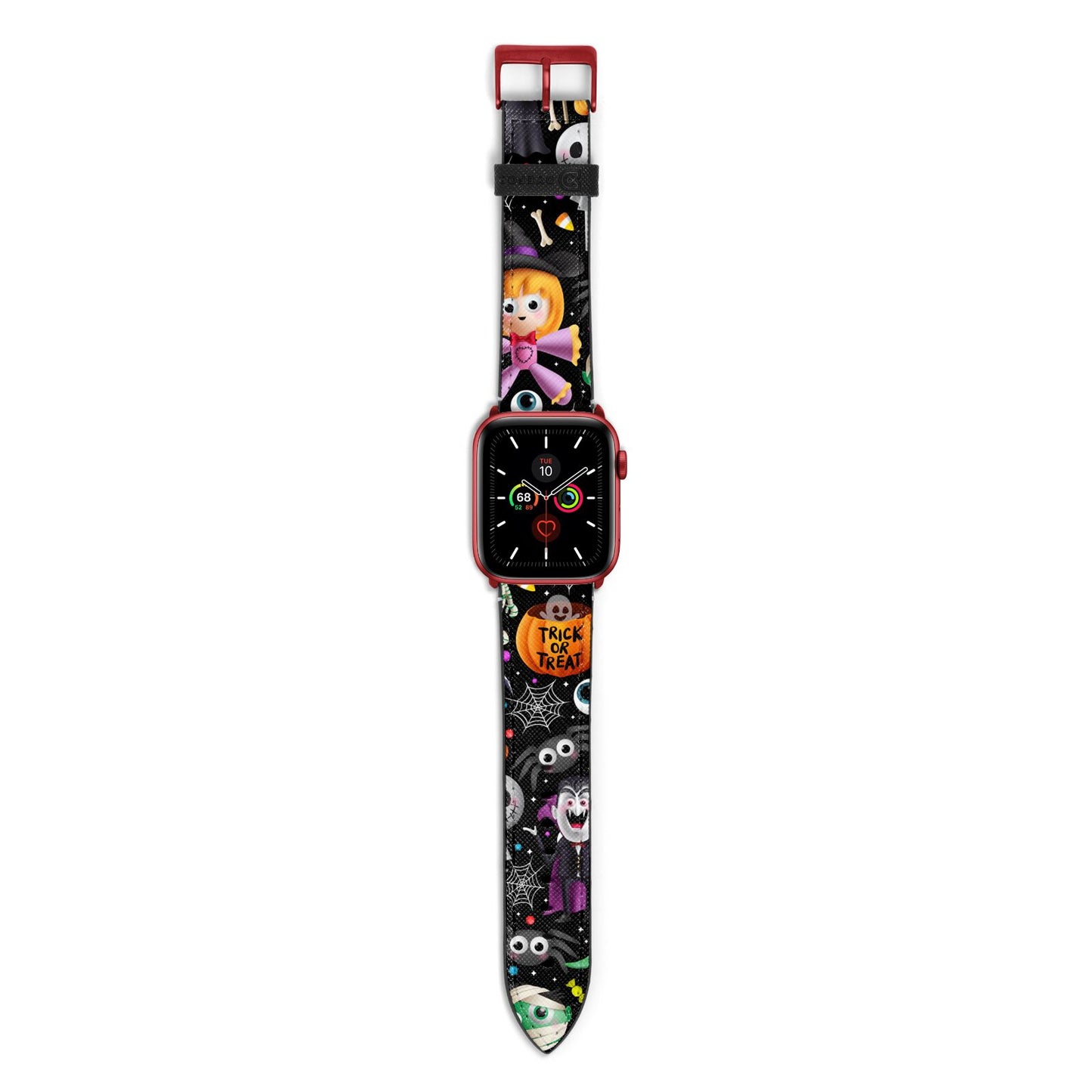 Colourful Halloween Apple Watch Strap with Red Hardware