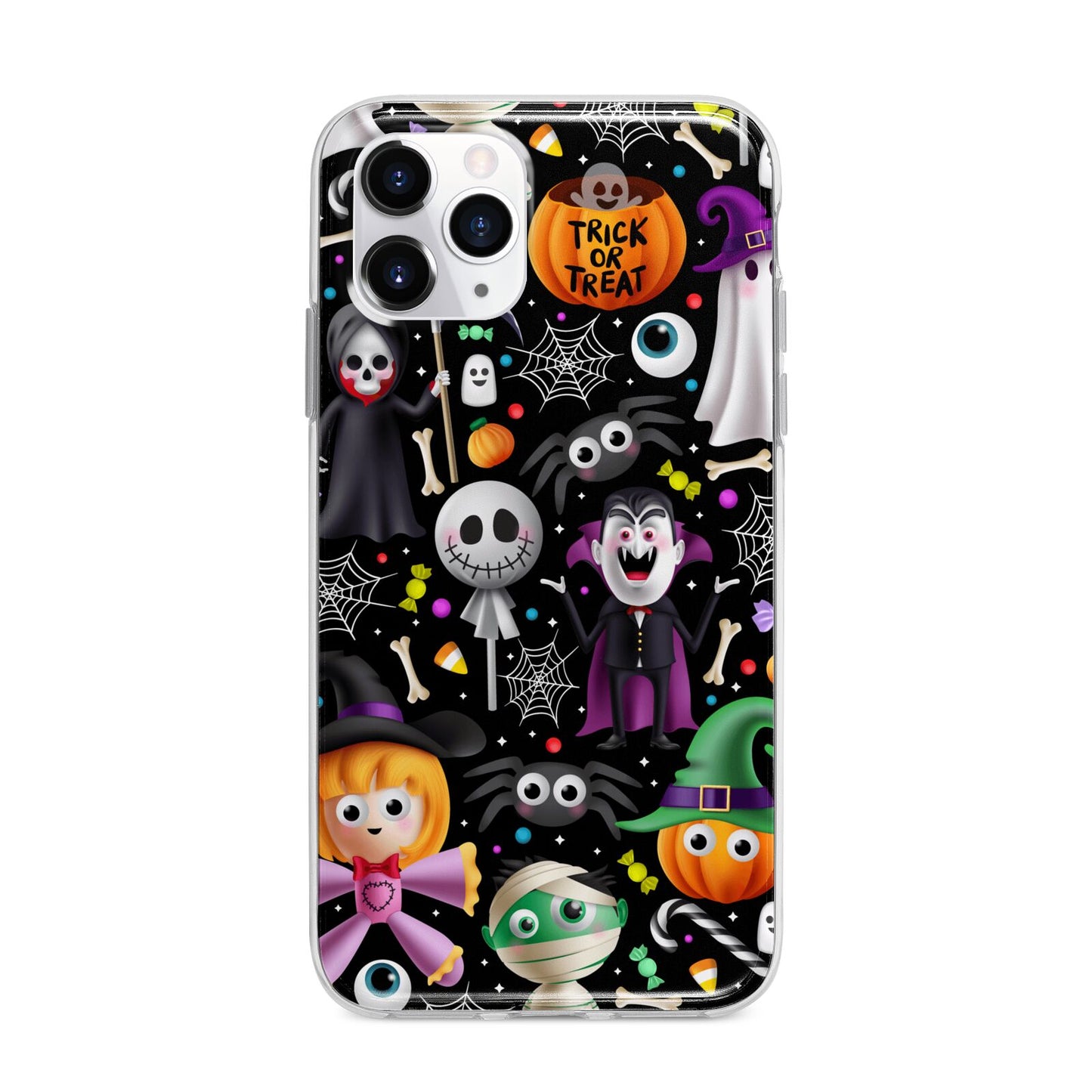 Colourful Halloween Apple iPhone 11 Pro Max in Silver with Bumper Case