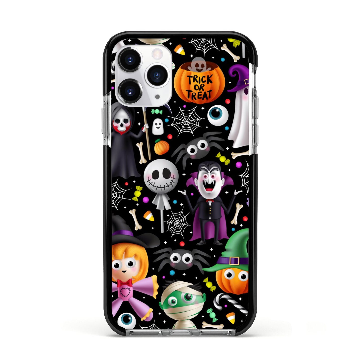 Colourful Halloween Apple iPhone 11 Pro in Silver with Black Impact Case