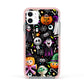 Colourful Halloween Apple iPhone 11 in White with Pink Impact Case