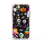 Colourful Halloween Apple iPhone XR Impact Case Pink Edge on Silver Phone