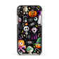 Colourful Halloween Apple iPhone Xs Impact Case Black Edge on Gold Phone
