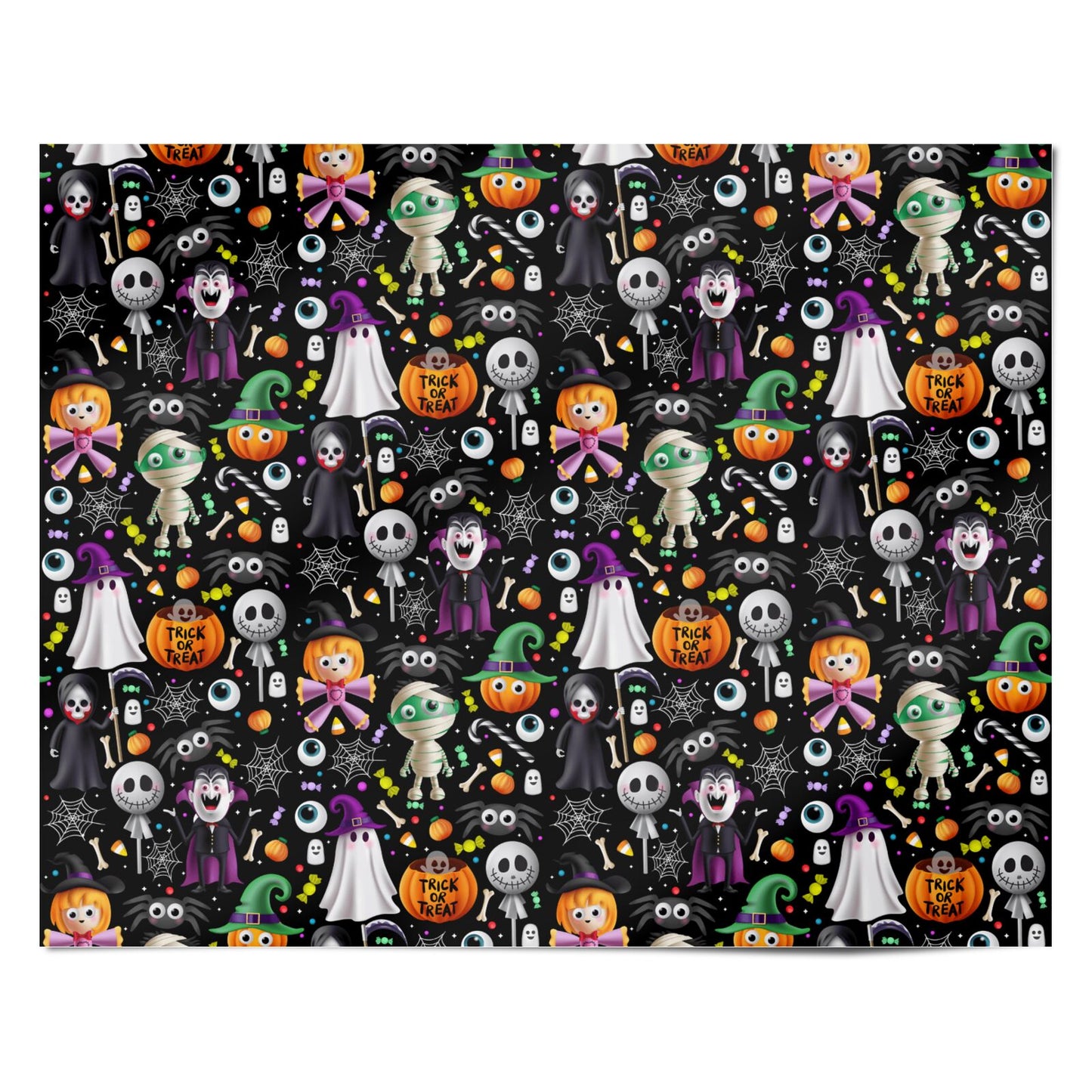 Colourful Halloween Personalised Wrapping Paper Alternative