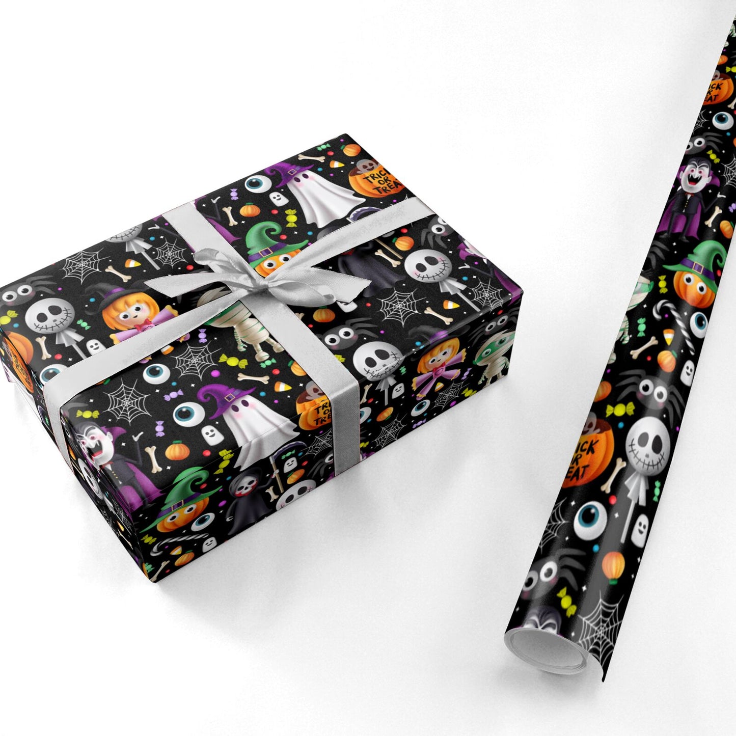Colourful Halloween Personalised Wrapping Paper