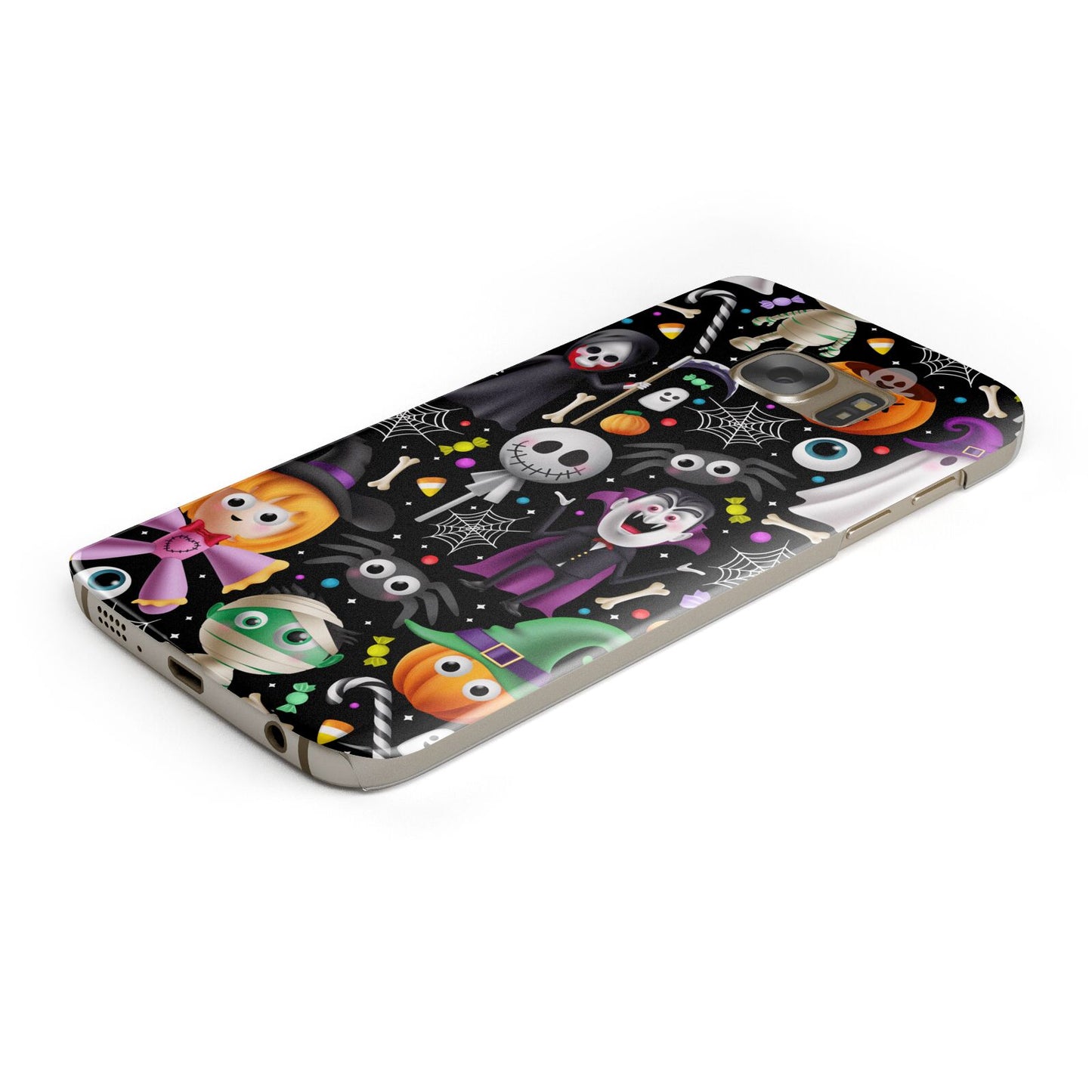 Colourful Halloween Protective Samsung Galaxy Case Angled Image