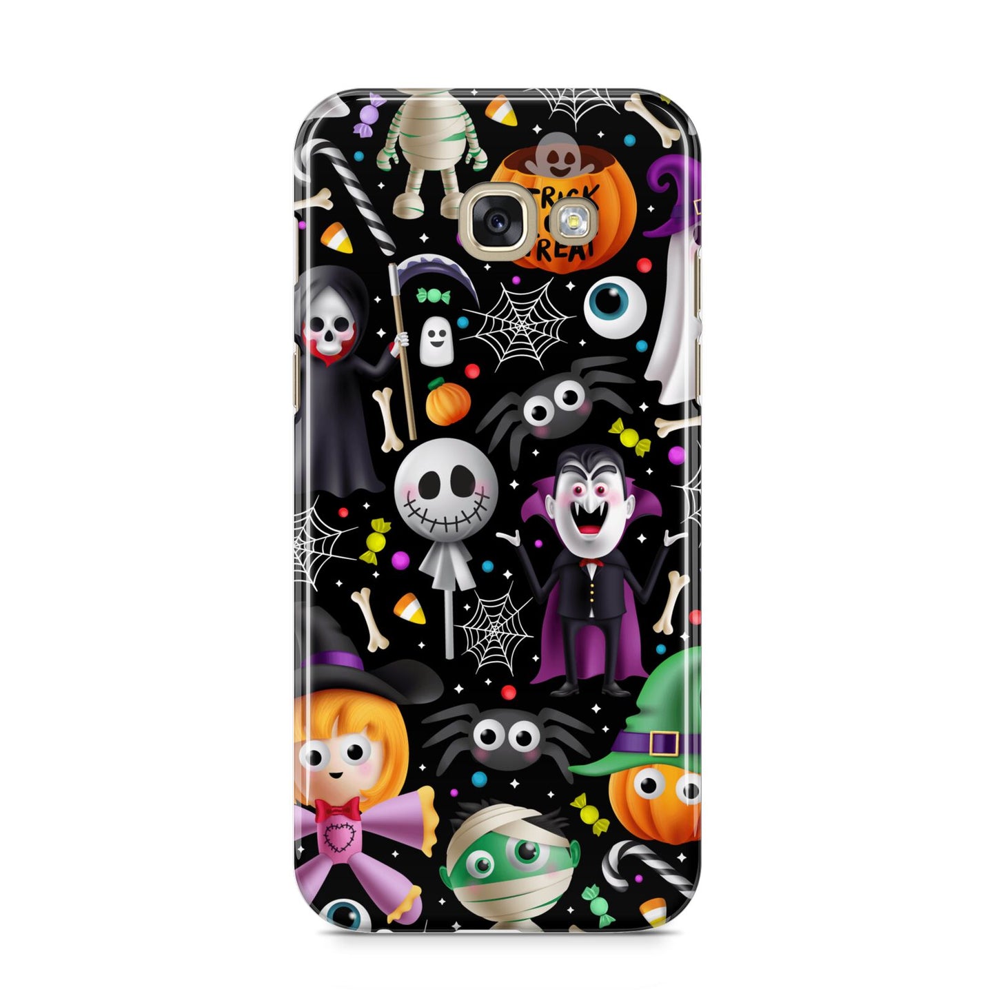 Colourful Halloween Samsung Galaxy A5 2017 Case on gold phone