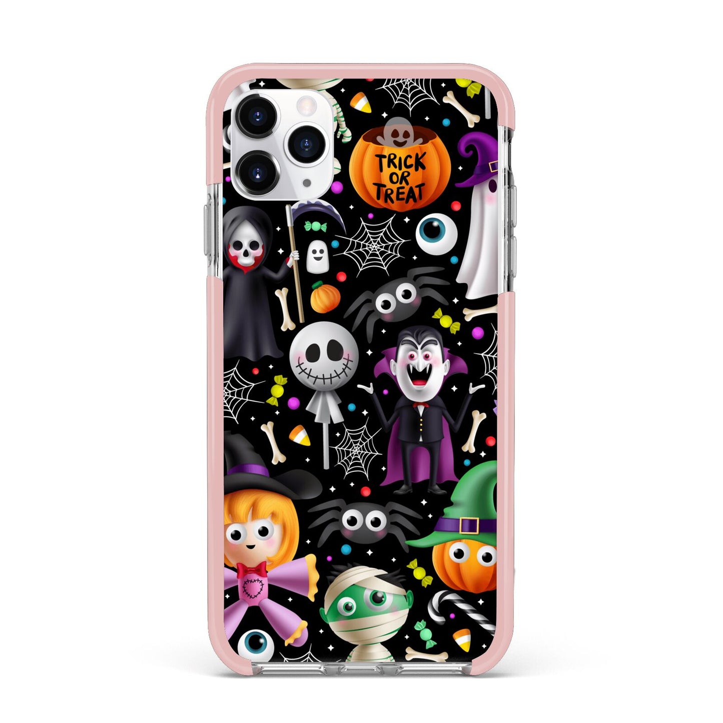 Colourful Halloween iPhone 11 Pro Max Impact Pink Edge Case