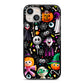 Colourful Halloween iPhone 13 Black Impact Case on Silver phone
