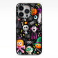 Colourful Halloween iPhone 13 Pro Black Impact Case on Silver phone