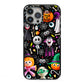 Colourful Halloween iPhone 13 Pro Max Black Impact Case on Silver phone