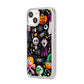Colourful Halloween iPhone 14 Clear Tough Case Starlight Angled Image