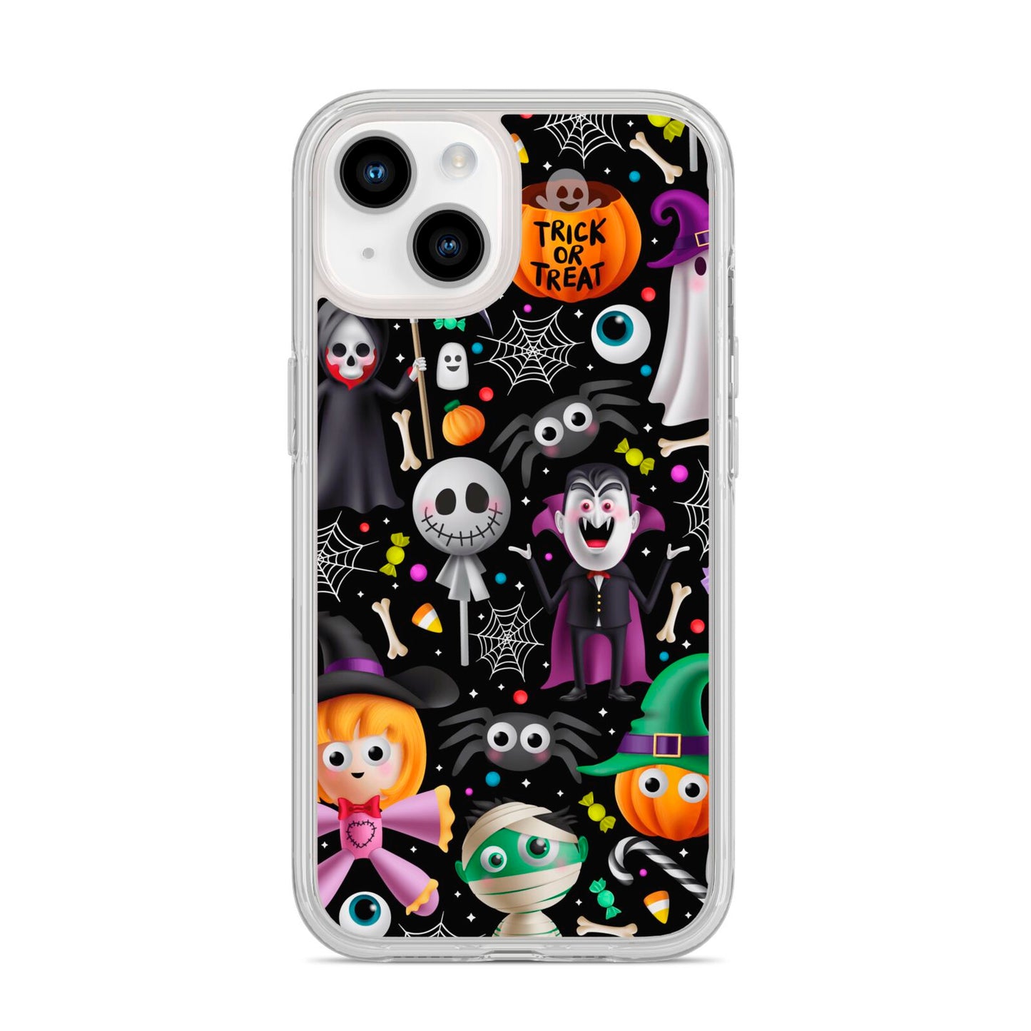 Colourful Halloween iPhone 14 Clear Tough Case Starlight