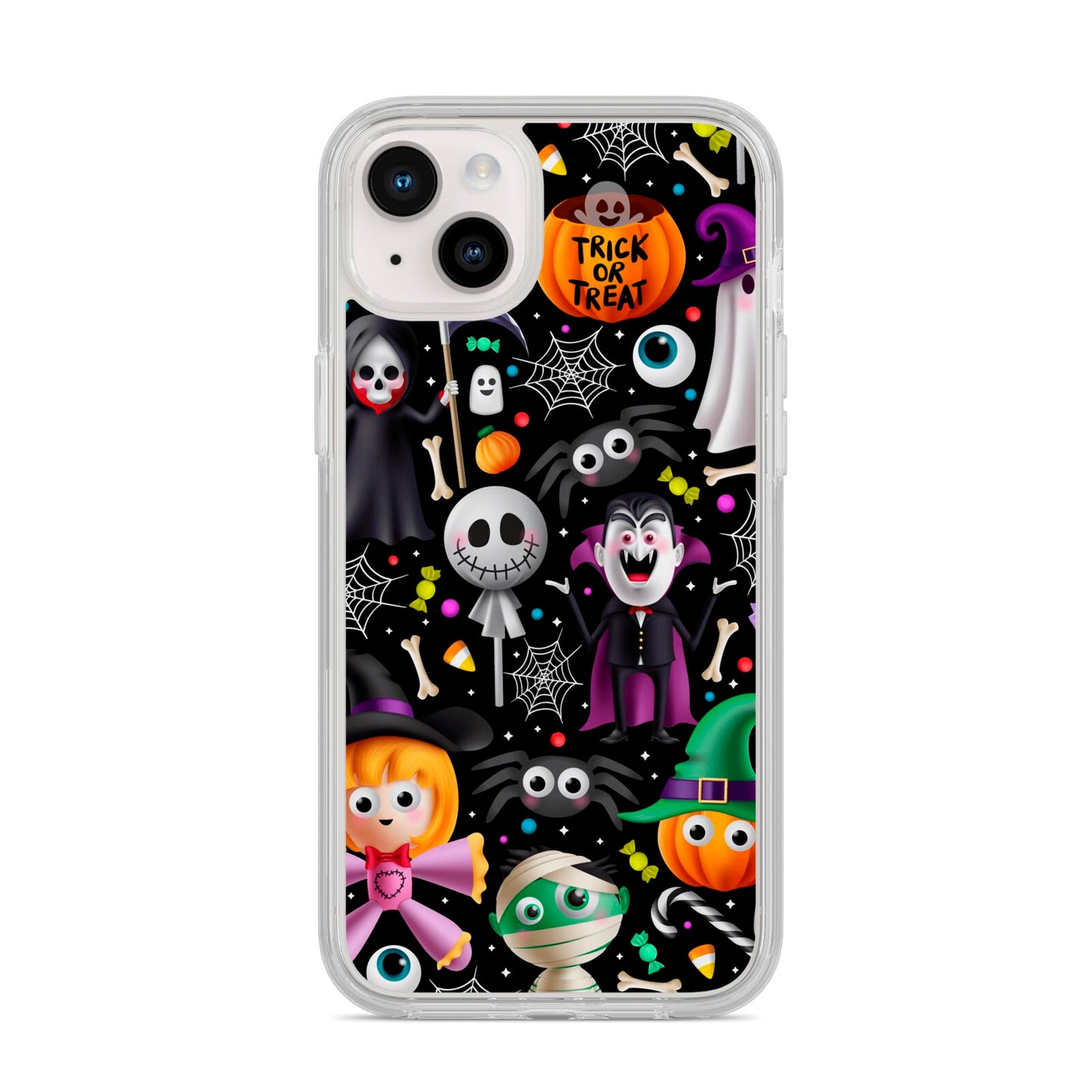 Colourful Halloween iPhone 14 Plus Clear Tough Case Starlight