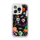 Colourful Halloween iPhone 14 Pro Clear Tough Case Silver