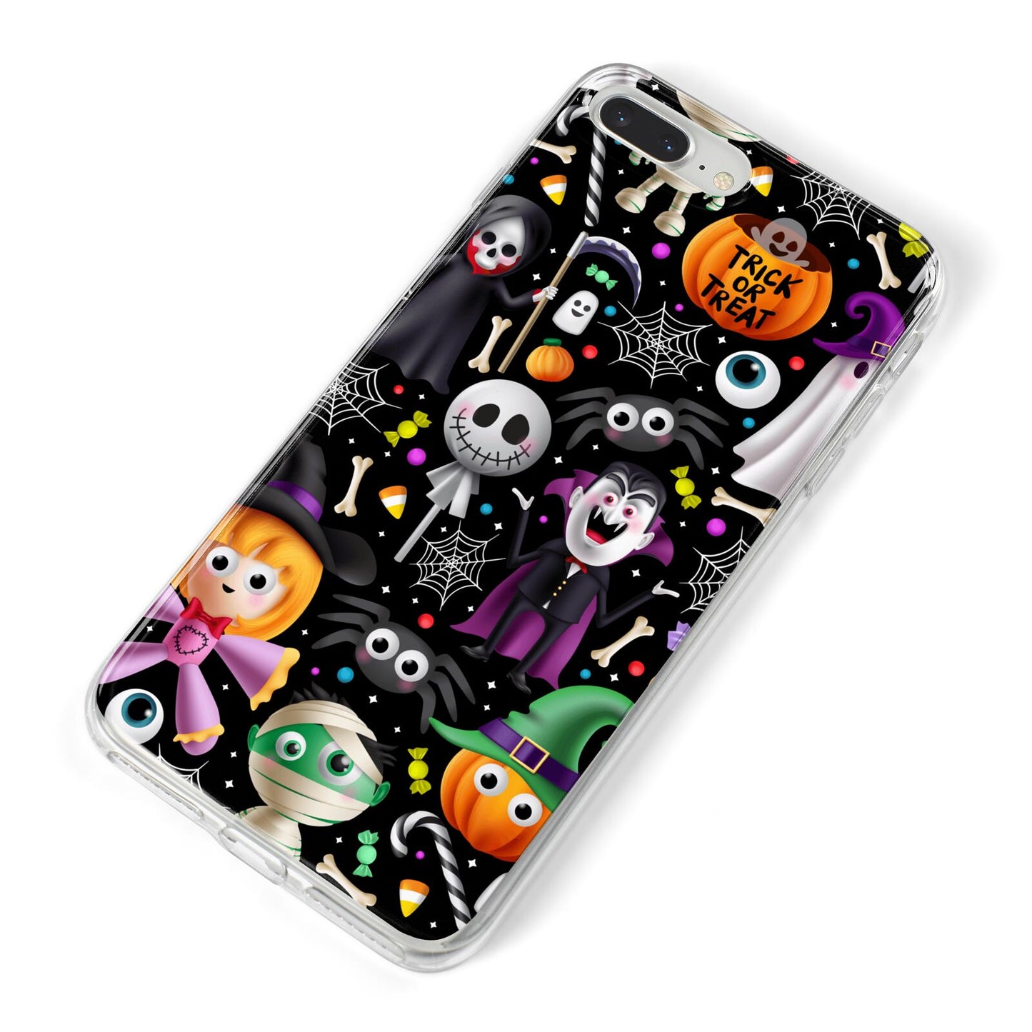 Colourful Halloween iPhone 8 Plus Bumper Case on Silver iPhone Alternative Image