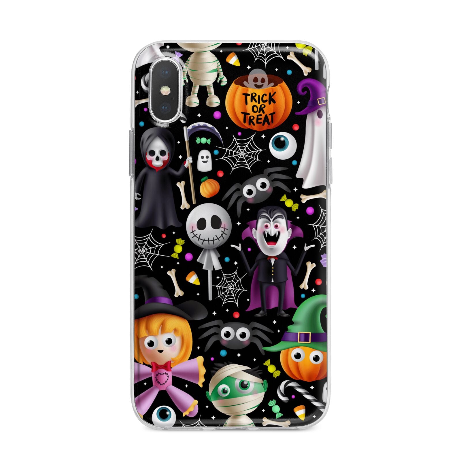 Colourful Halloween iPhone X Bumper Case on Silver iPhone Alternative Image 1
