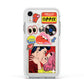 Comic Sticker Apple iPhone XR Impact Case White Edge on Silver Phone