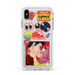 Comic Sticker Apple iPhone Xs Max Impact Case White Edge on Silver Phone