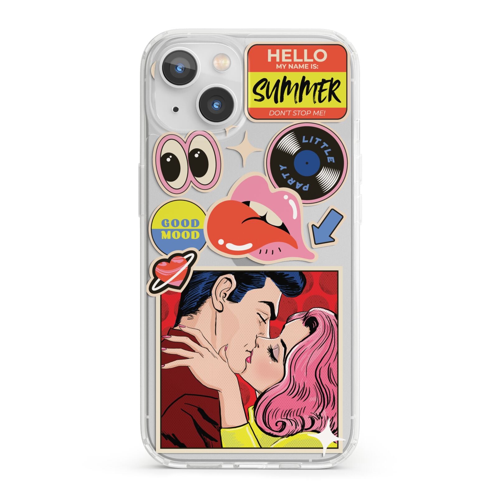 Comic Sticker iPhone 13 Clear Bumper Case