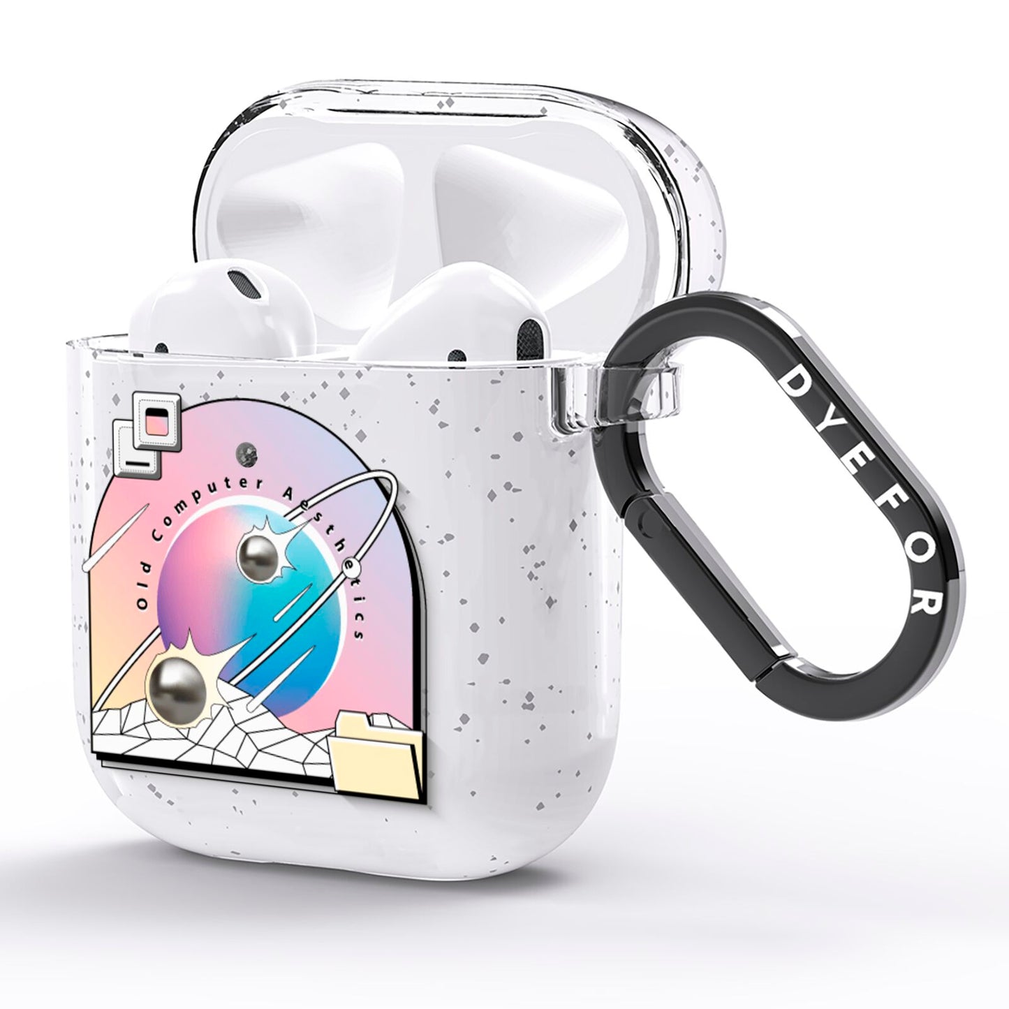 Computer Aesthetics AirPods Glitter Case Side Image