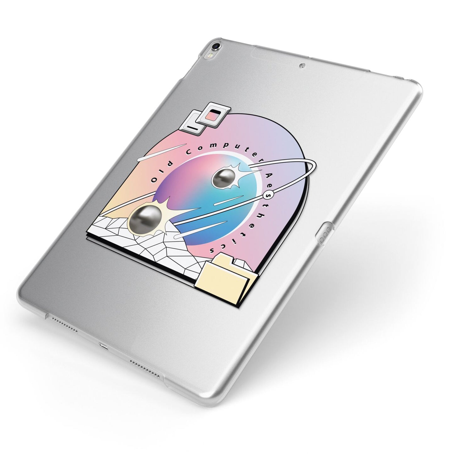 Computer Aesthetics Apple iPad Case on Silver iPad Side View