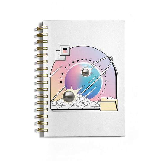 Computer Aesthetics Notebook with Gold Coil