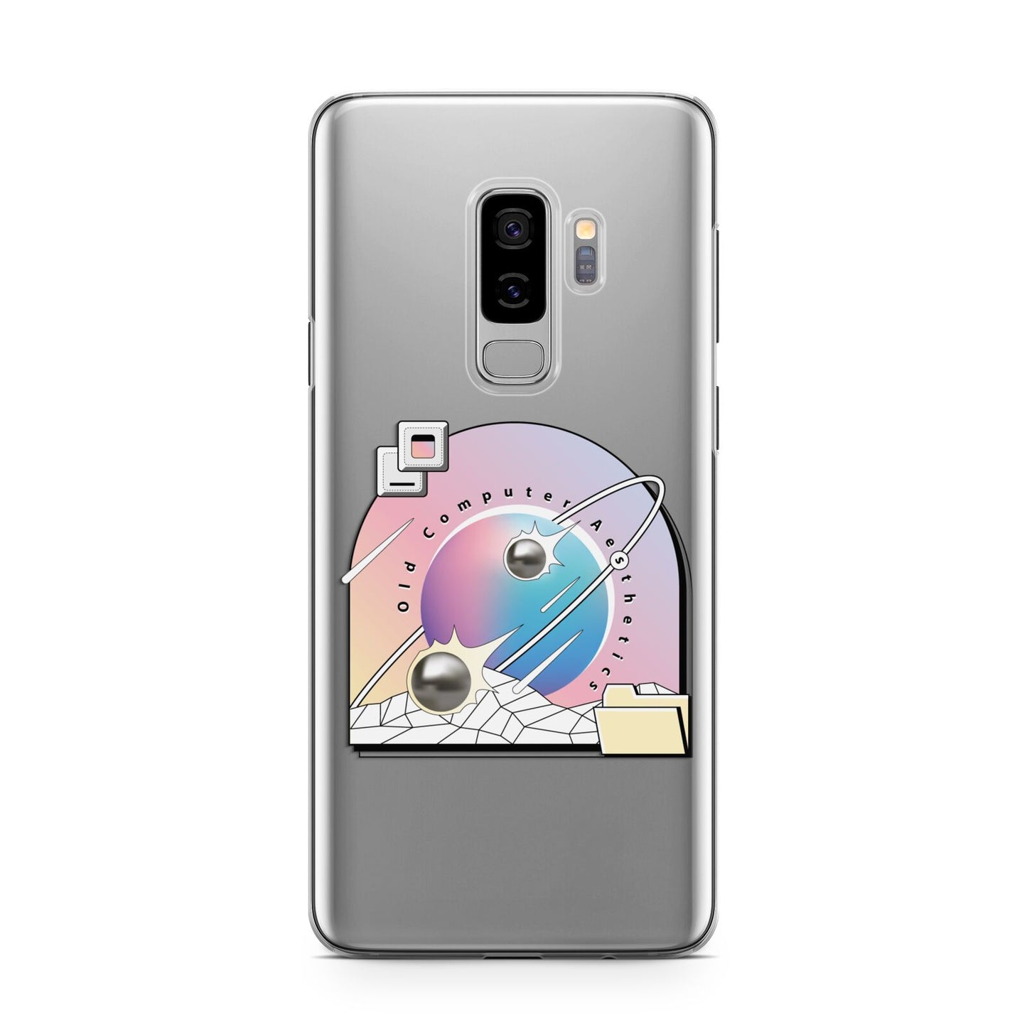 Computer Aesthetics Samsung Galaxy S9 Plus Case on Silver phone