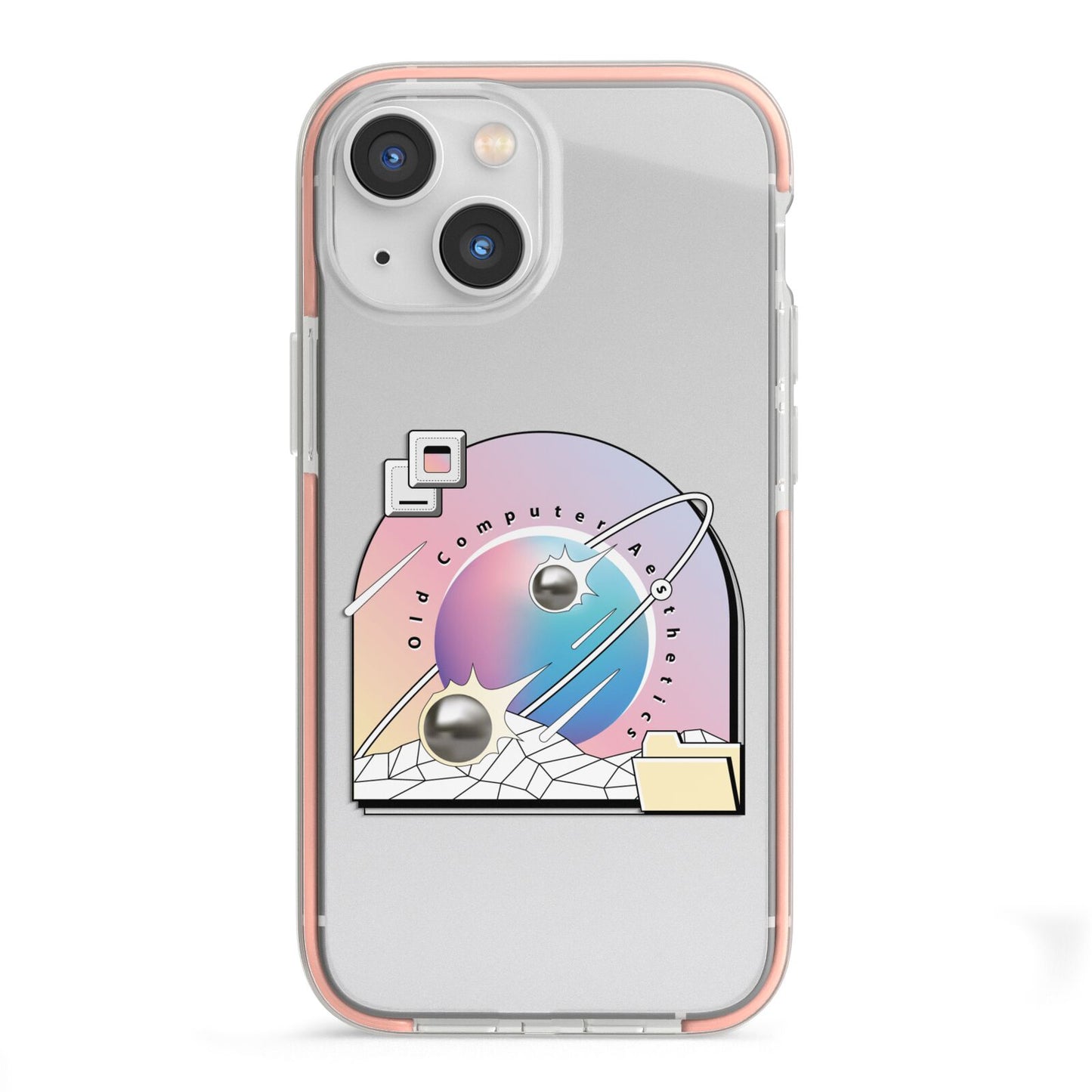 Computer Aesthetics iPhone 13 Mini TPU Impact Case with Pink Edges