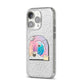 Computer Aesthetics iPhone 14 Pro Glitter Tough Case Silver Angled Image