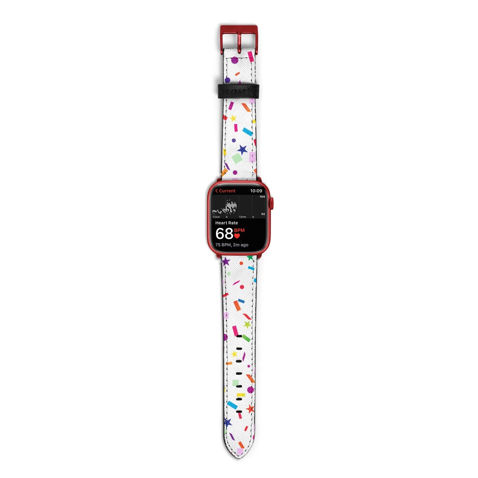 Confetti Apple Watch Strap Size 38mm with Red Hardware