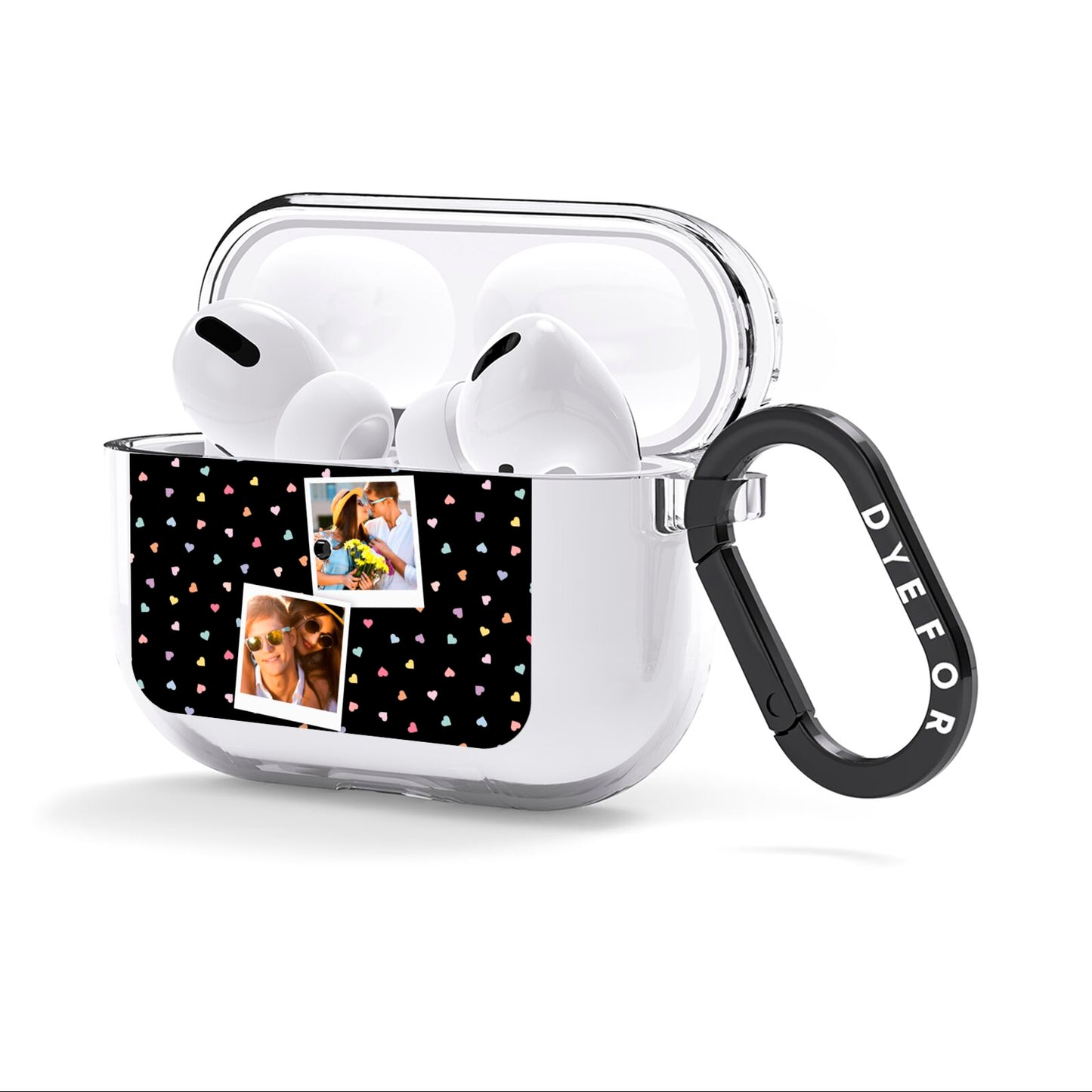 Confetti Heart Photo AirPods Clear Case 3rd Gen Side Image