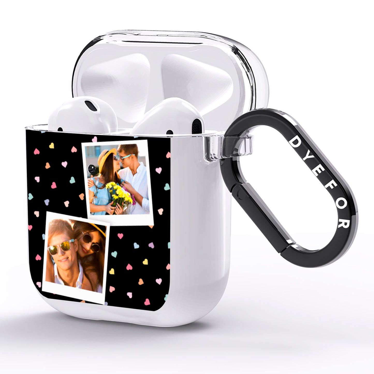 Confetti Heart Photo AirPods Clear Case Side Image