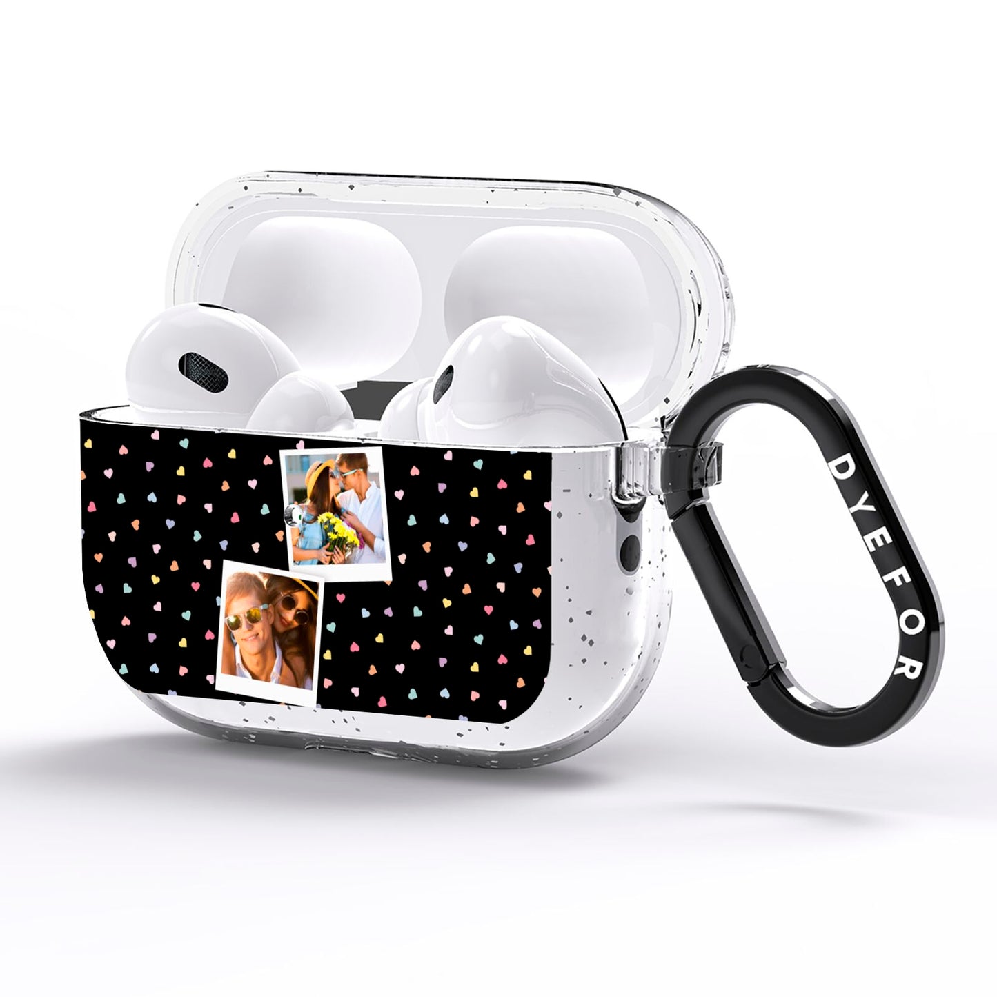 Confetti Heart Photo AirPods Pro Glitter Case Side Image