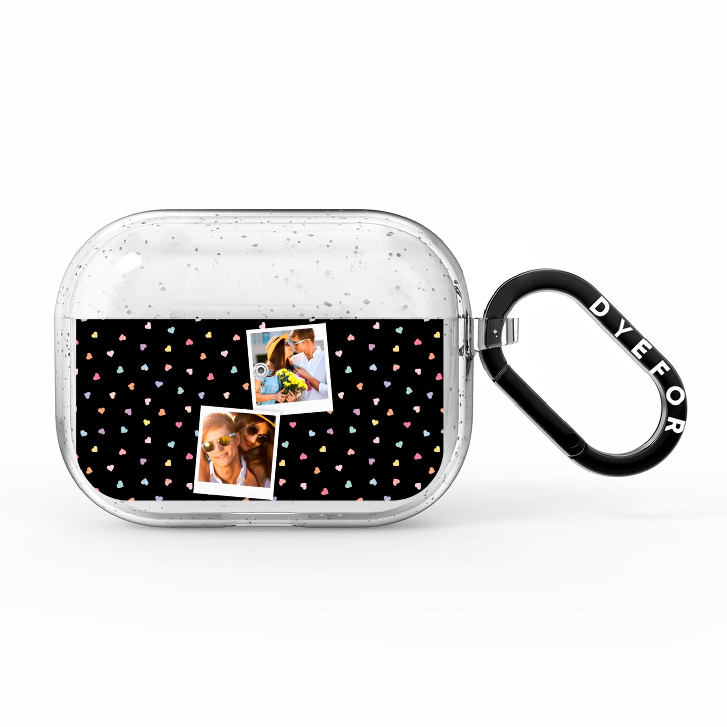 Confetti Heart Photo AirPods Pro Glitter Case