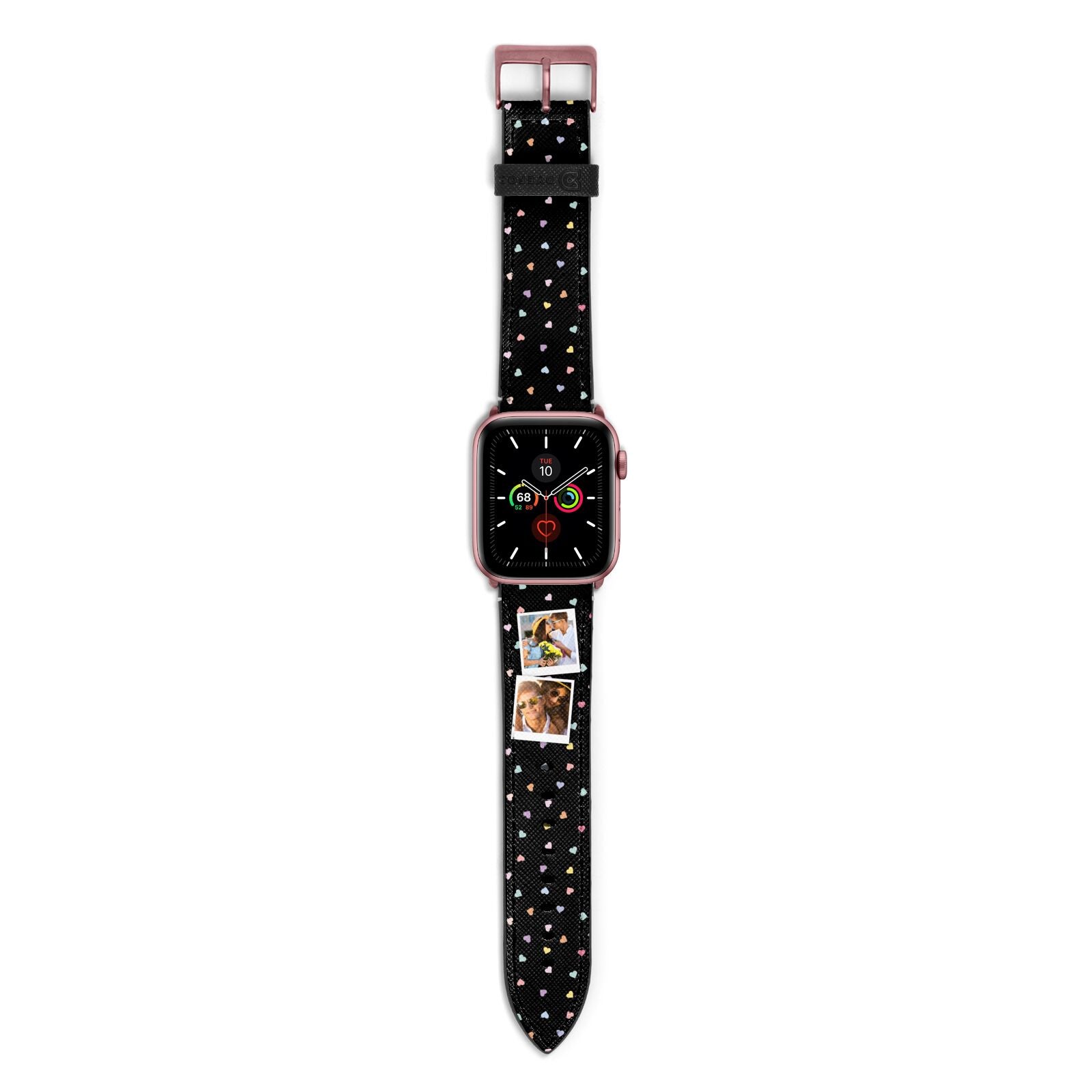 Confetti Heart Photo Apple Watch Strap with Rose Gold Hardware