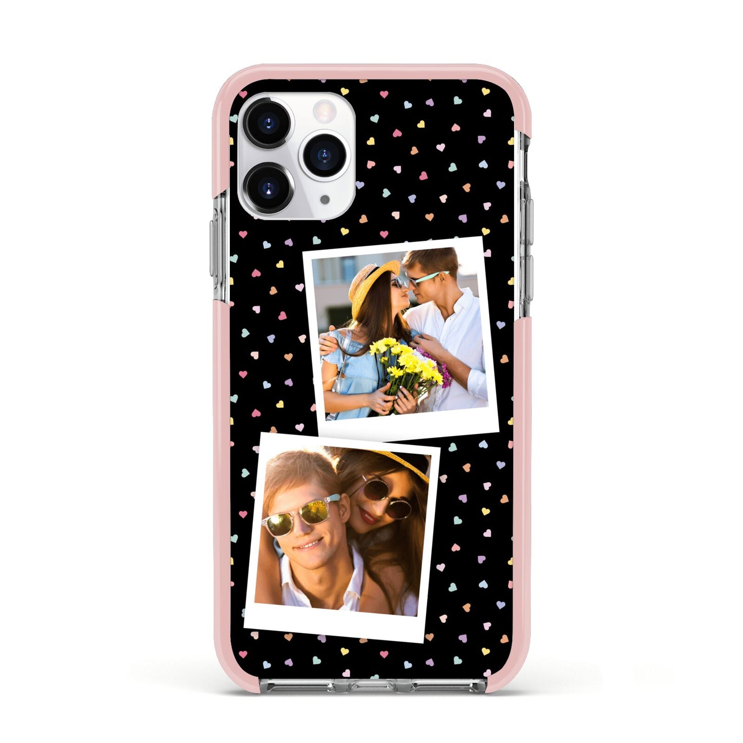 Confetti Heart Photo Apple iPhone 11 Pro in Silver with Pink Impact Case