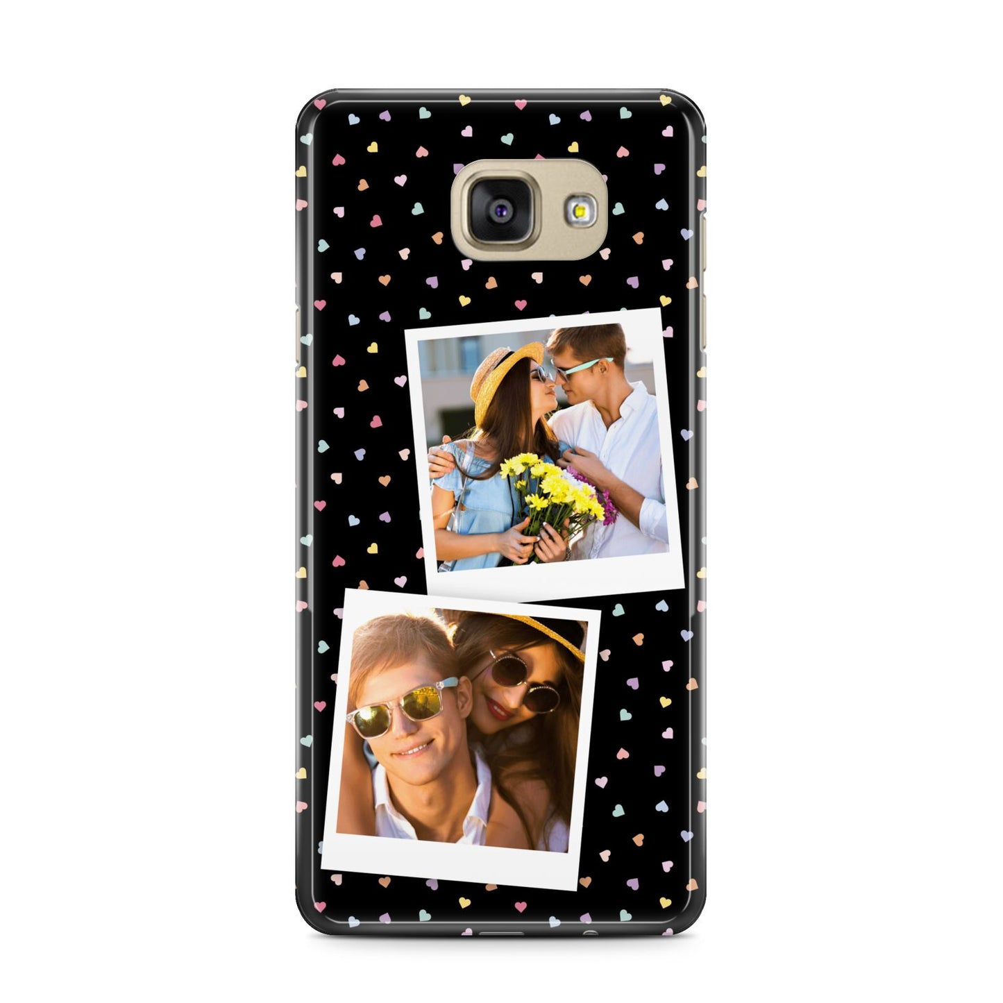 Confetti Heart Photo Samsung Galaxy A7 2016 Case on gold phone