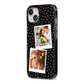 Confetti Heart Photo iPhone 13 Black Impact Case Side Angle on Silver phone