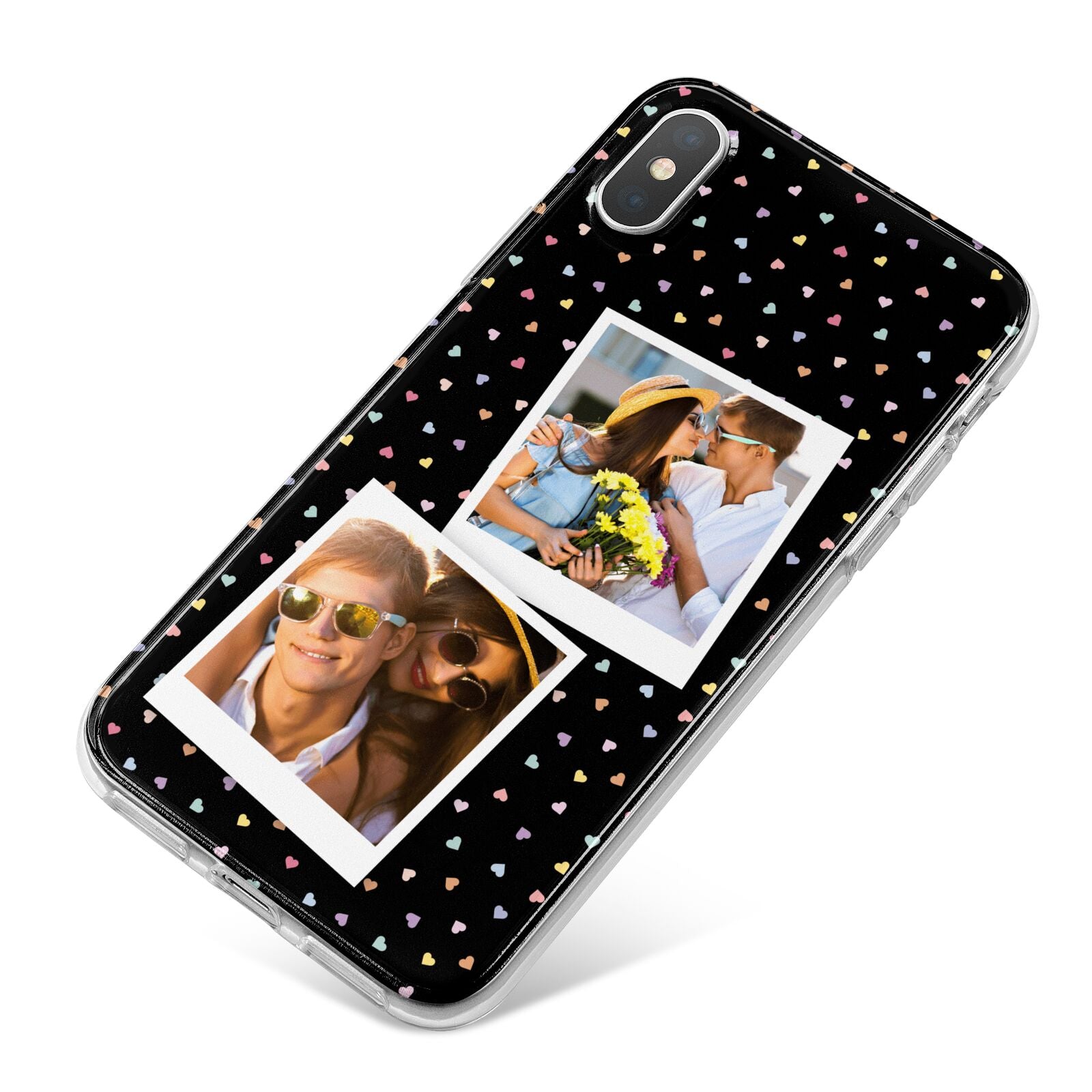 Confetti Heart Photo iPhone X Bumper Case on Silver iPhone