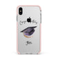 Congratulations Graduate Custom Apple iPhone Xs Max Impact Case Pink Edge on Silver Phone